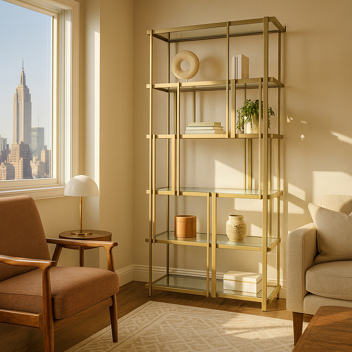 Стеллаж "Модерн" со стеклянными полками Стеллаж "Модерн" со стеклянными полками