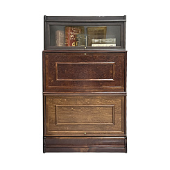 Книжный стеллаж в тонировке "мокка+орех"