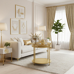 Стол сервировочный "Риенцо" латунь